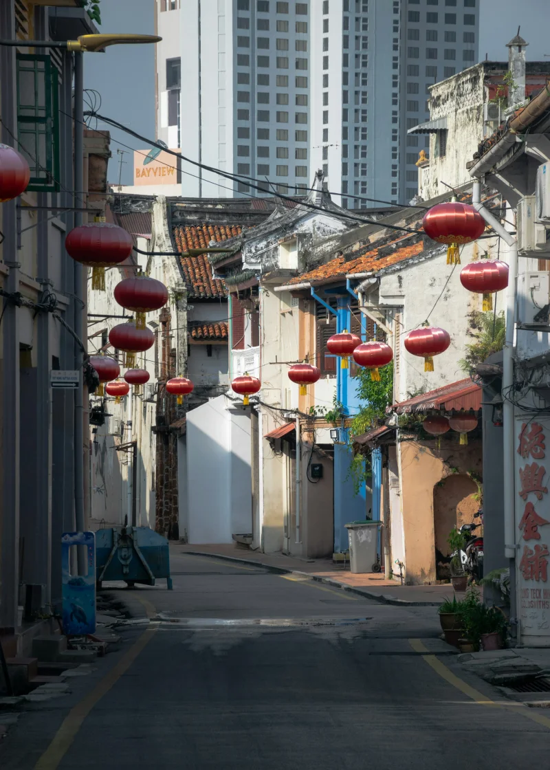 Lantern-lit street in Melaka